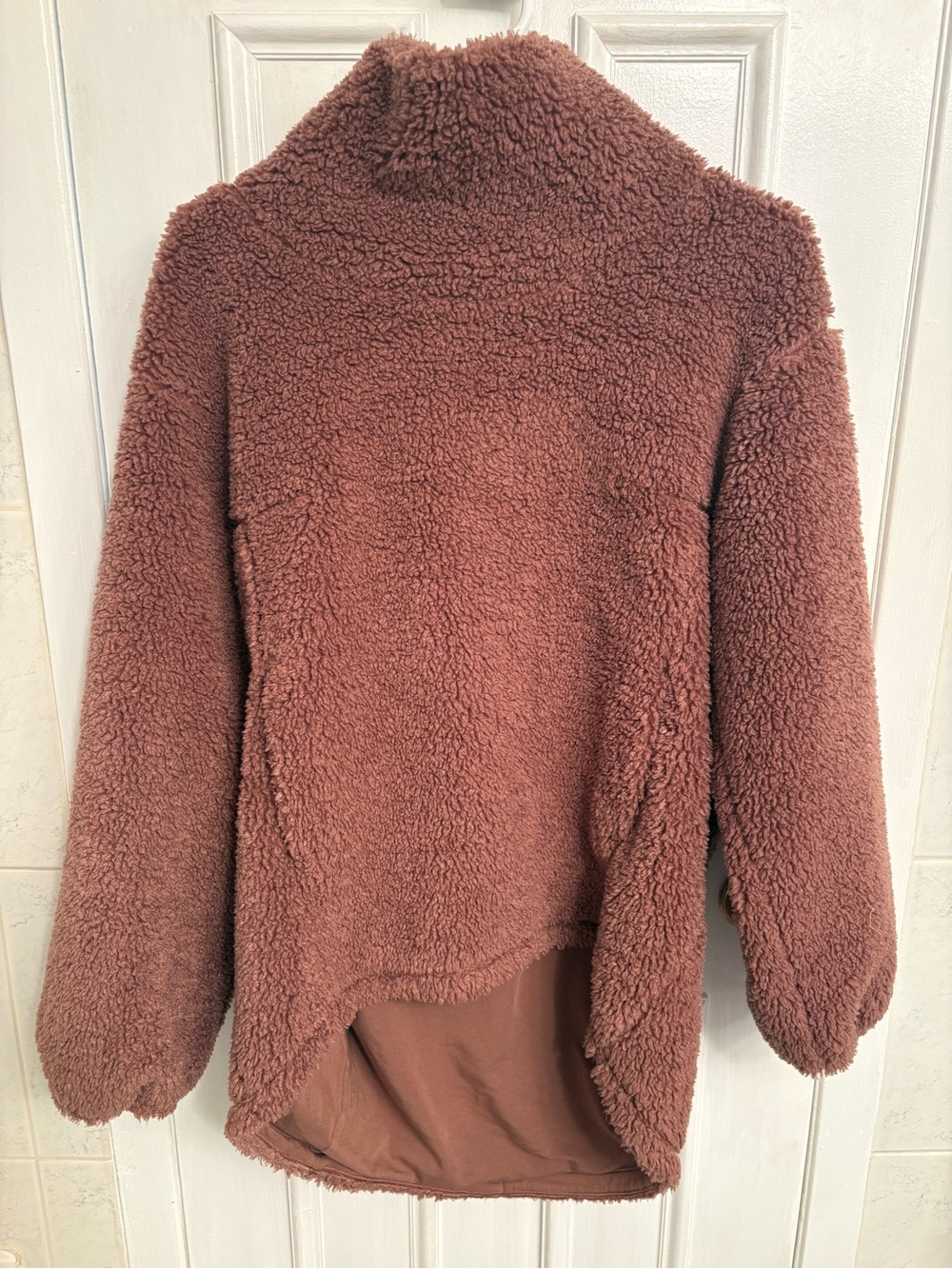 Lululemon Warm Restore Sherpa Pullover in Pinky-Brown